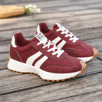Sneakersy damskie w stylu retro - kolor czerwony