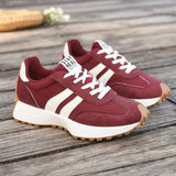 Sneakersy damskie w stylu retro - kolor czerwony