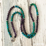 Narukvica od 108 Prirodnih Amethyst i Chrysocolla Perli