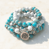 108 Prirodnih Howlite i Jasper Kamenčića - Mala Narukvica za Molitvu
