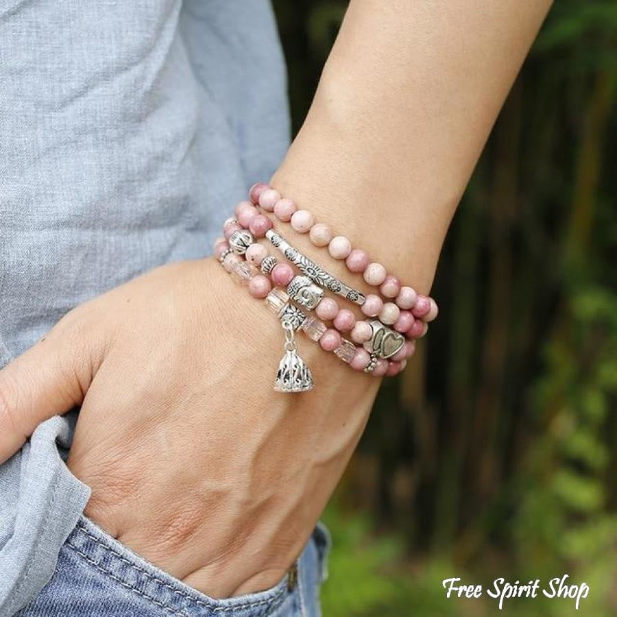 108 Prirodnih Rhodonitnih i Spiritualnih Amulet Perli