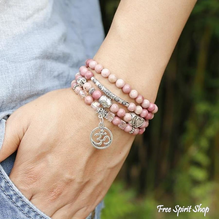 108 Prirodnih Rhodonitnih i Spiritualnih Amulet Perli