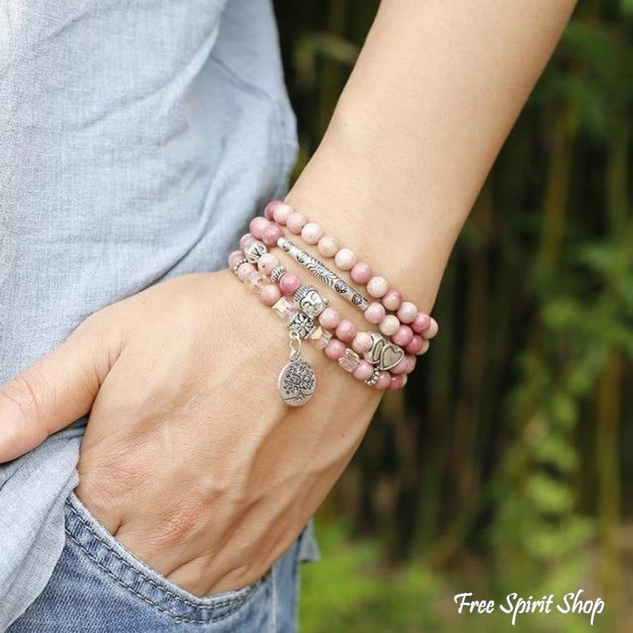 108 Prirodnih Rhodonitnih i Spiritualnih Amulet Perli