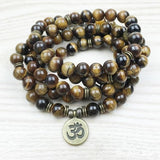 108 Prirodnih Tiger Eye Kamenčića Mala Ogrlica sa Perlama