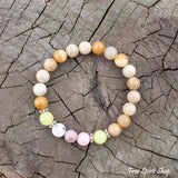 108 Bead Jade Sunstone & Rose Opal Mala Necklace / Bracelet