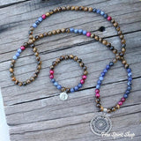 108 Tiger Eye & Sodalite Mala Necklace / Bracelet