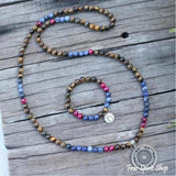 108 Tiger Eye & Sodalite Mala Necklace / Bracelet