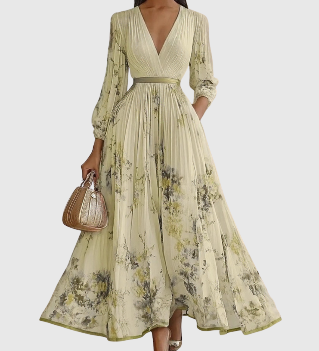 Rowella - Elegantna Maxi Haljina s Plisiranim Detaljima