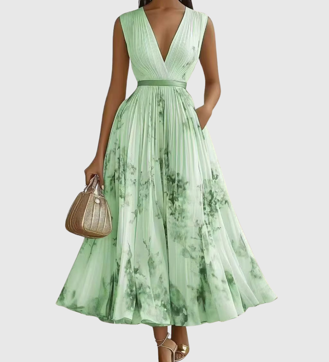 Siena | Elegantna Plisirana Maxi Haljina