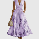 Rowella - Elegantna Maxi Haljina s Plisiranim Detaljima