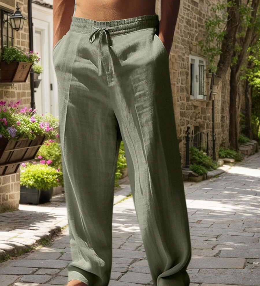 Mathis | Lanene Pantalone sa Kaišem