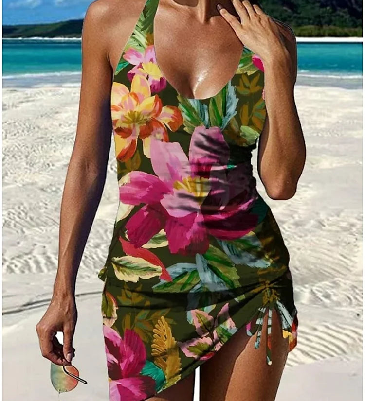 VITHONA | Fiesta — Cvetni tankini sa šortsom, efekat ravnog stomaka