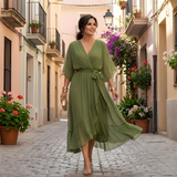 Jessica - Elegantna Haljina s V-Izrezom