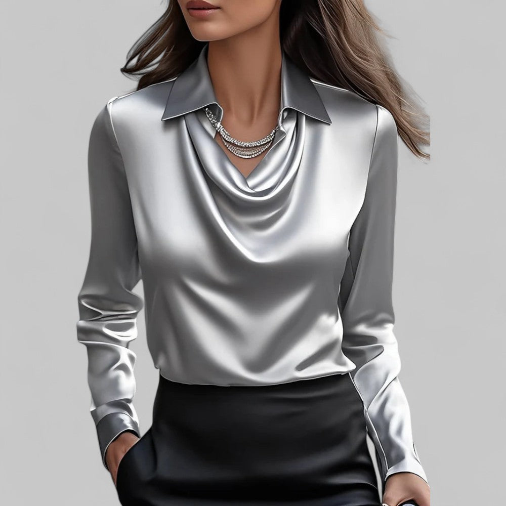 Teresa | Elegantna satenska bluza sa kaišem