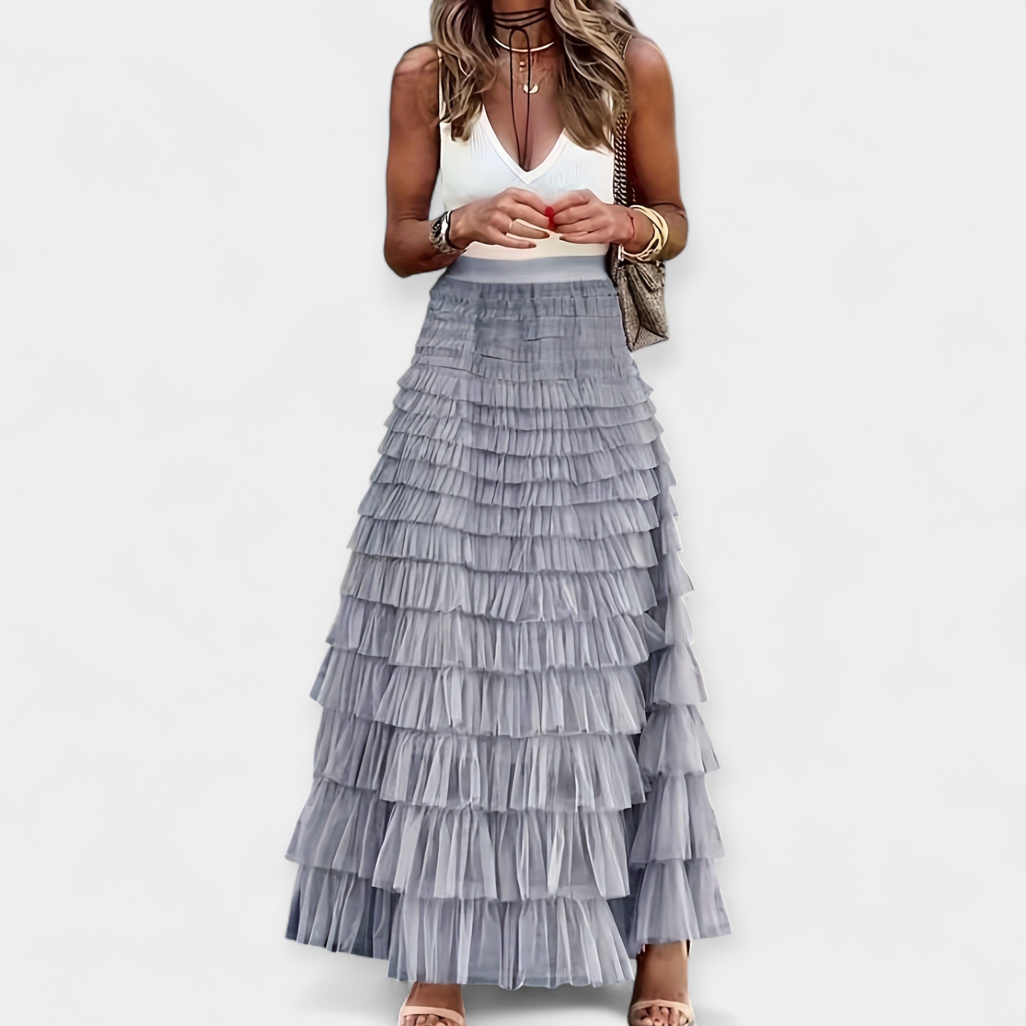 Nina | Boho suknja sa mrežastim rubom