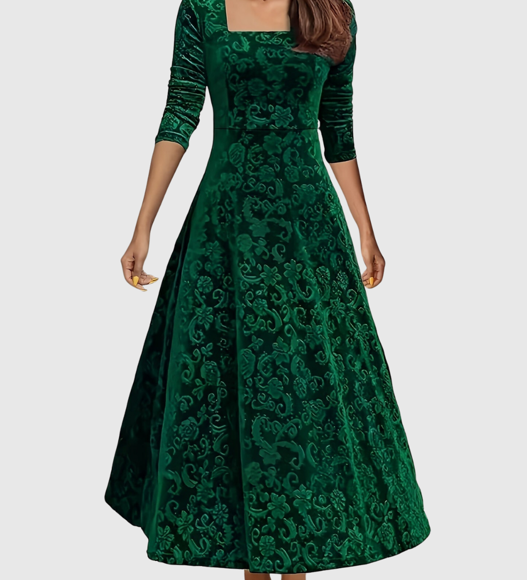 Vespera | Elegant Floral Midi Dress