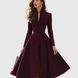 Avelina - Midi Dress with V-Neck