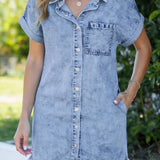 Jeans košulja haljina | VITHONA