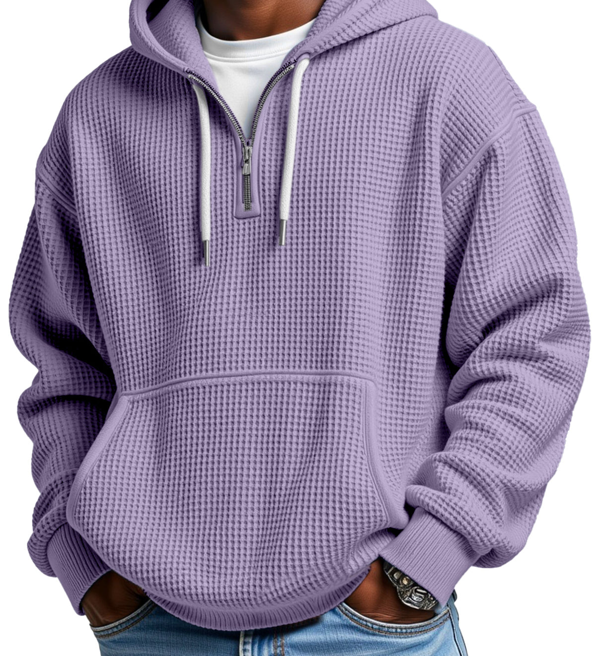 Marek™ | Bluza Waflowa z Zamkiem