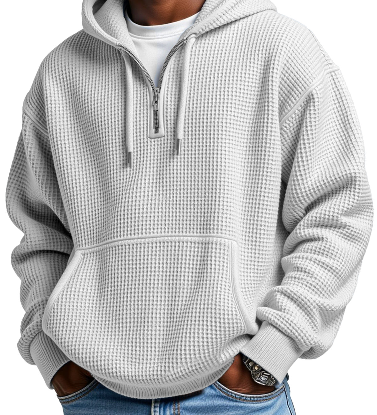 Marek™ | Bluza Waflowa z Zamkiem