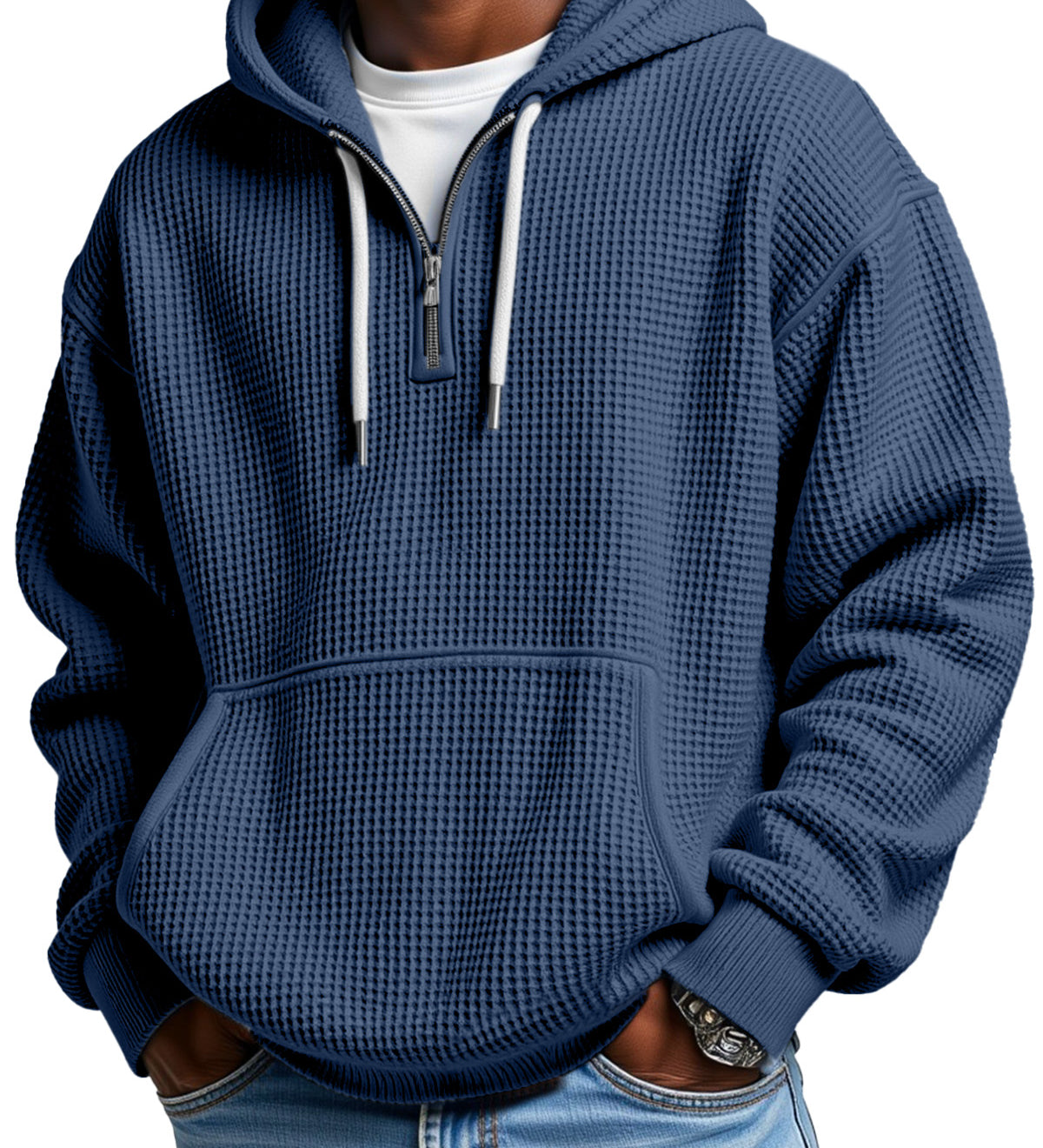 Marek™ | Bluza Waflowa z Zamkiem