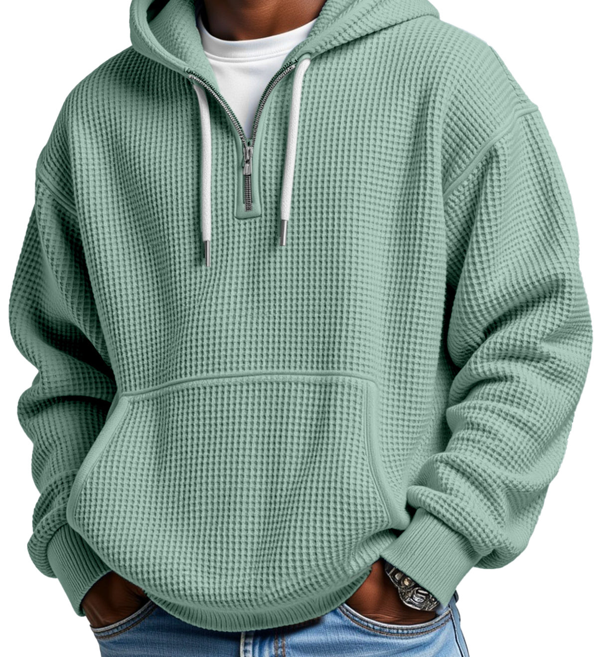 Marek™ | Bluza Waflowa z Zamkiem