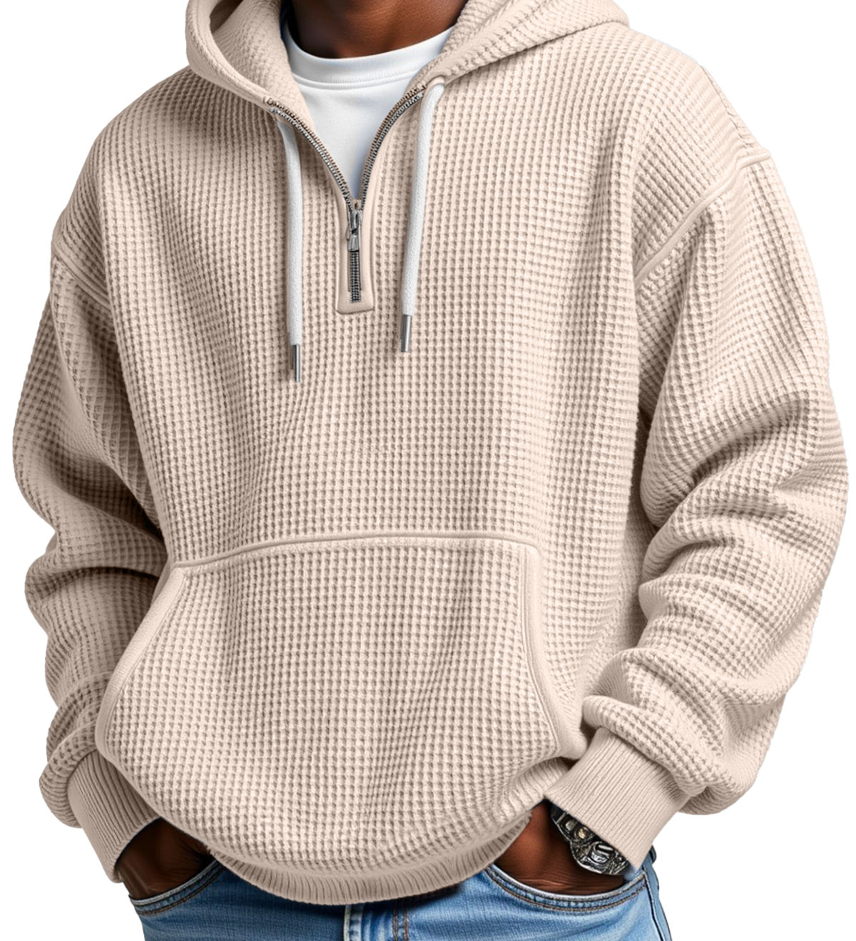 Marek™ | Bluza Waflowa z Zamkiem