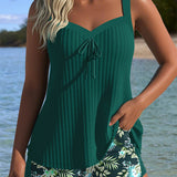 Prugasti dvodelni tankini za plažu