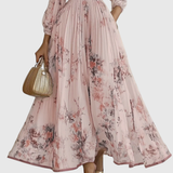 Rowella - Elegantna Maxi Haljina s Plisiranim Detaljima