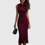Ruby | Burgundska bezrukavna midi haljina