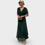 Louise | Elegantna Maxi Pidžama Haljina sa V-Izrezom