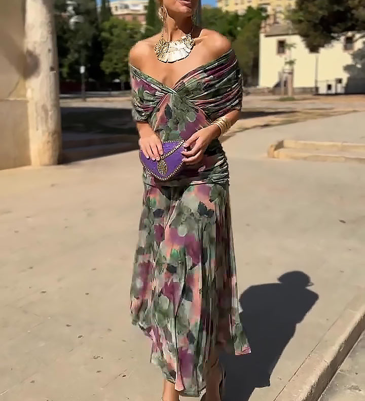Louise | Elegantna Maxi Pidžama Haljina sa V-izrezom