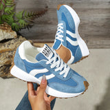 Sneakersy damskie w stylu retro - kolor czarny