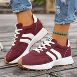 Sneakersy damskie w stylu retro - kolor czerwony