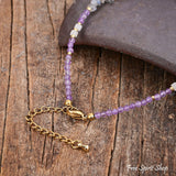 Natural Amethyst & Labradorite Beaded Anklet