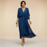 Jessica - Elegantna Haljina s V-Izrezom