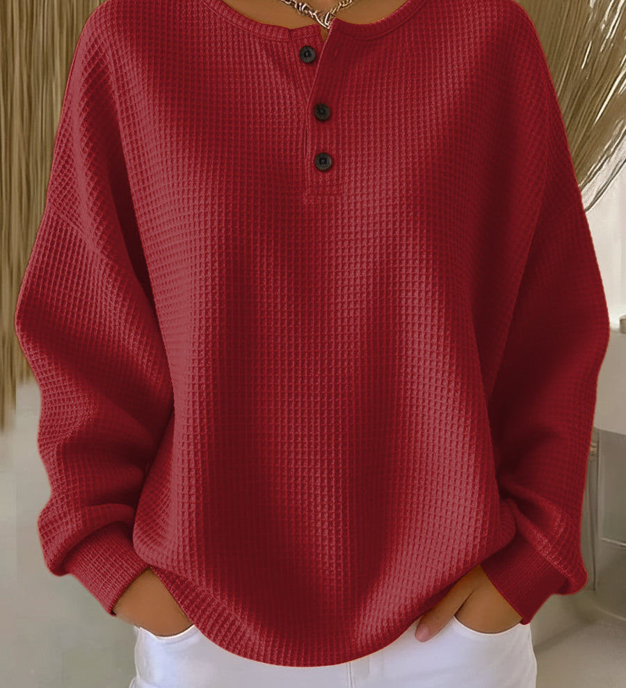 Milagros™ | Wafelkowa Bluza Henley