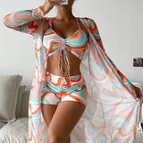 Trodelni bikini set s uzorkom