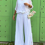 Larisa – Elegantan letnji komplet sa širokim pantalonama