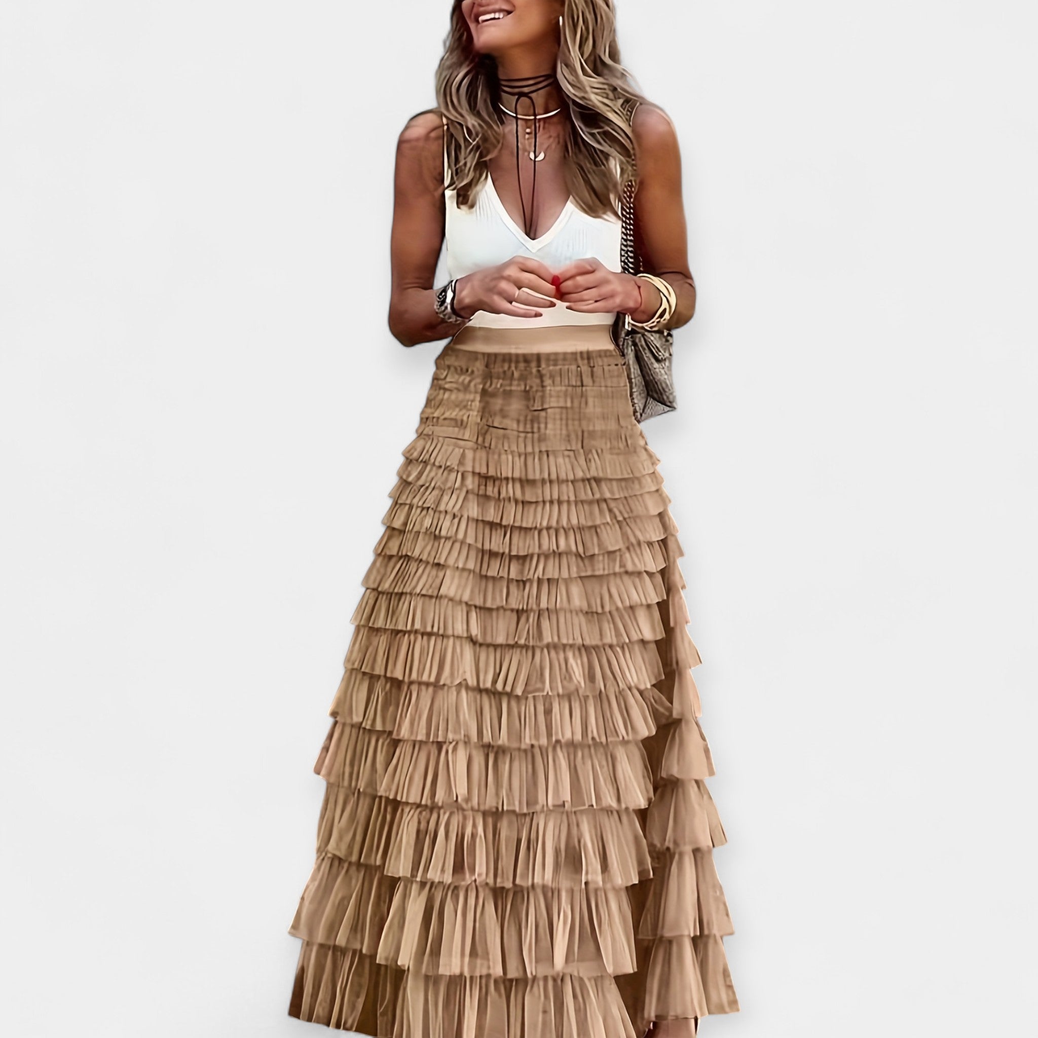 Nina | Boho suknja sa mrežastim rubom