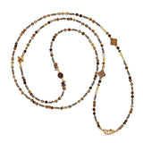 4-in-1 Natural Picture Jasper Clover Pearl Necklace