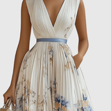 Rowella - Elegantna Maxi Haljina s Plisiranim Detaljima
