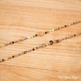 4-in-1 Natural Picture Jasper Clover Pearl Necklace