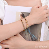 4-in-1 Natural Picture Jasper Clover Pearl Necklace