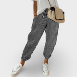 Helga | Stilizovane ležerne lanene pantalone