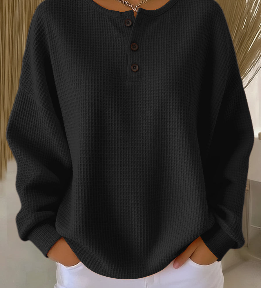 Milagros™ | Wafelkowa Bluza Henley