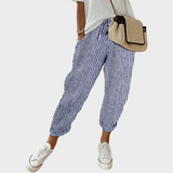 Helga | Stilizovane ležerne lanene pantalone