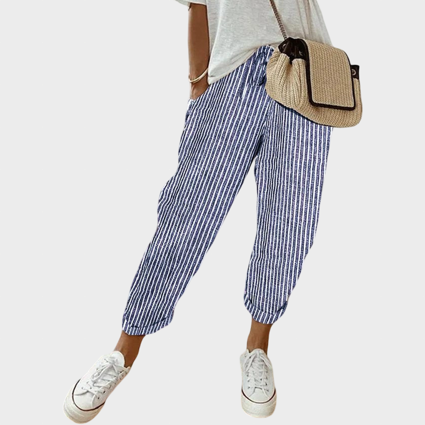 Helga | Stilizovane ležerne lanene pantalone