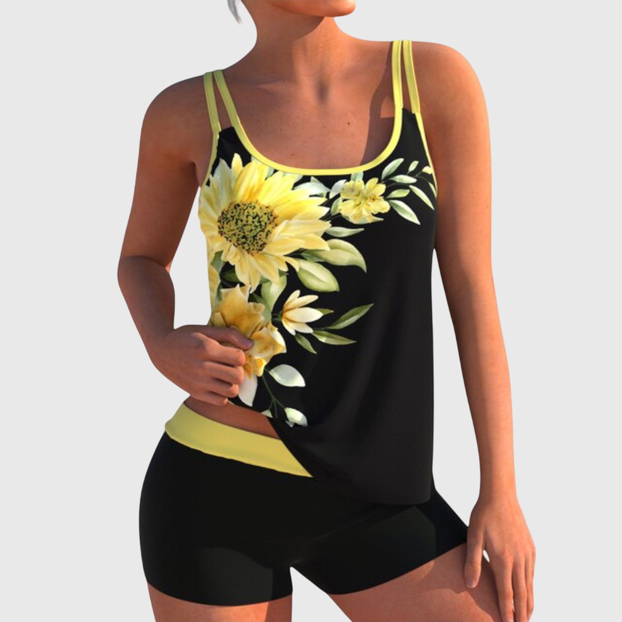 VITHONA | Flor — Cvetni tankini sa šortsom, oblikovanje stomaka