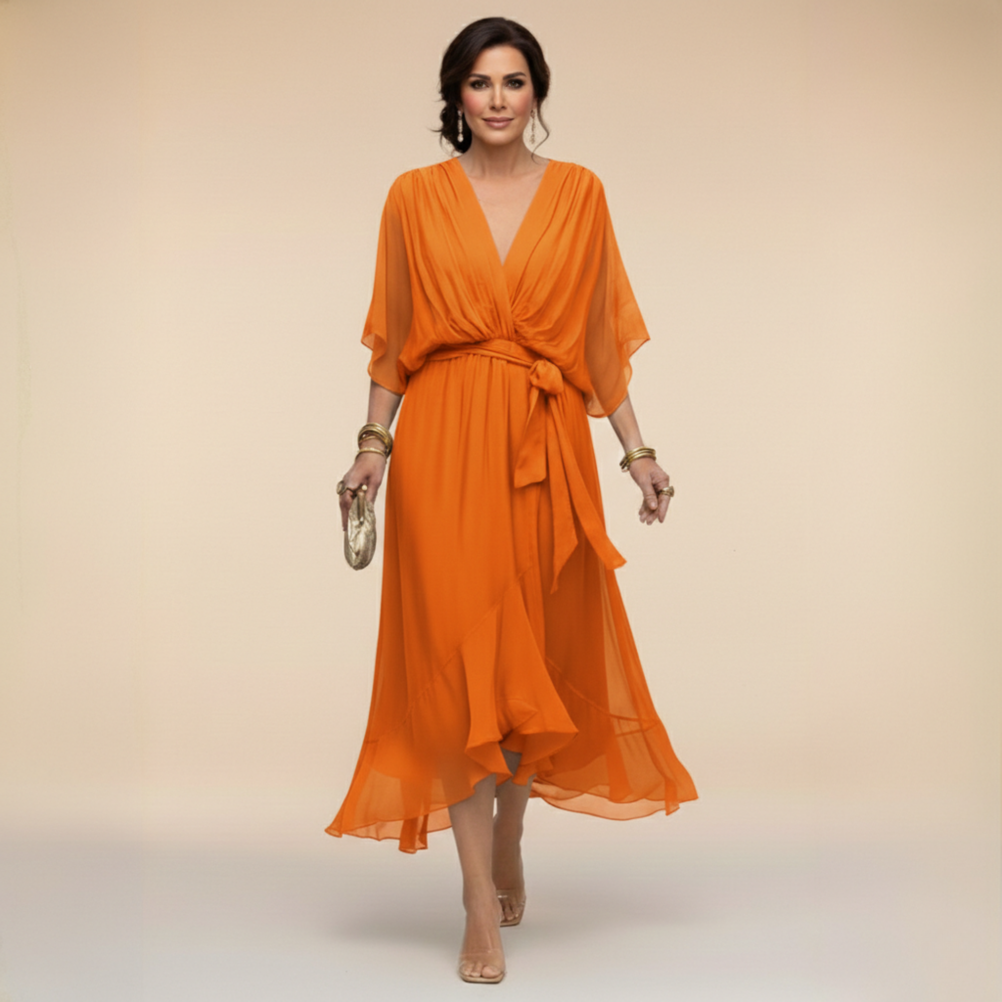 Jessica - Elegantna Haljina s V-Izrezom